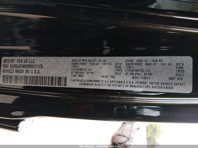 1C4RJXFN6SW517173 Jeep Wrangler 4-door Recon 4x4