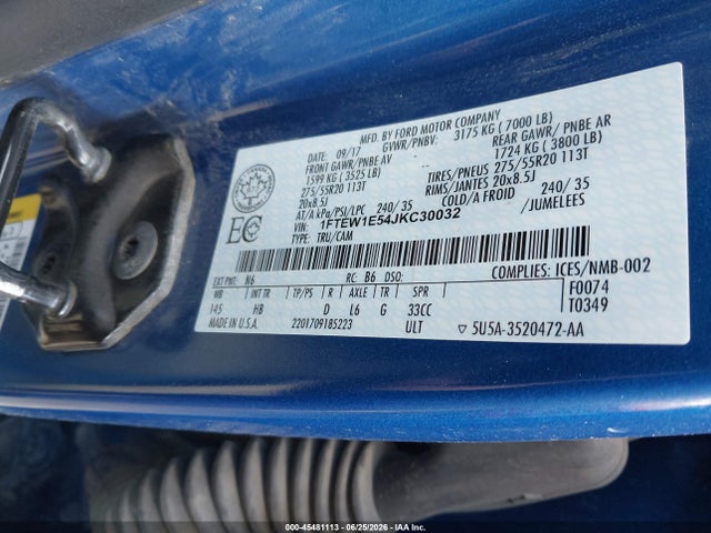 Ford F-150 2018 1FTEW1E54JKC30032 Image 9