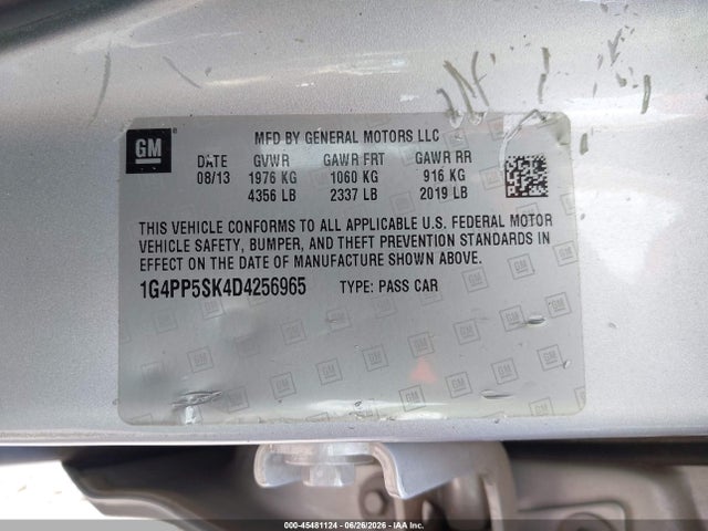 45481124 :رقم المزاد ، 1G4PP5SK4D4256965 vin ، 2013 Buick Verano مزاد بيع