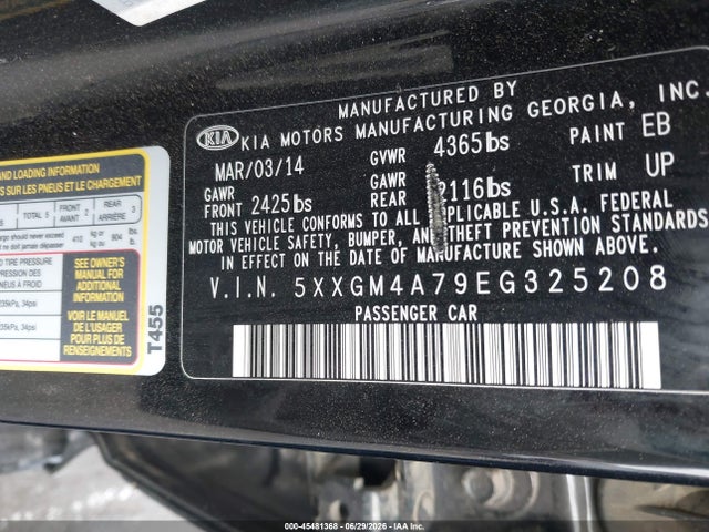 KIA Optima Lx 2014 5XXGM4A79EG325208 Image 9