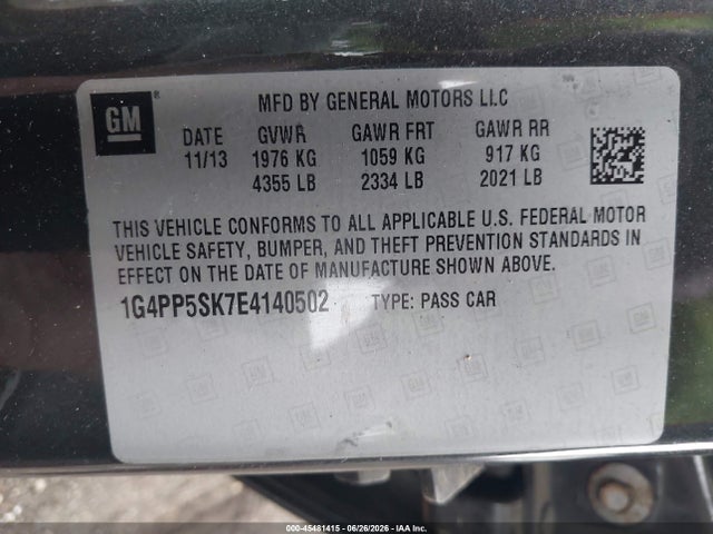 Aukcja sprzedaży 2014 Buick Verano, vin: 1G4PP5SK7E4140502, numer aukcji: 45481415