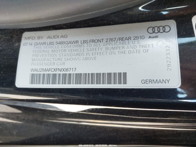 Audi A7 3.0 Tdi Premium Plus 2015 WAU2MAFCXFN008717 Image 9