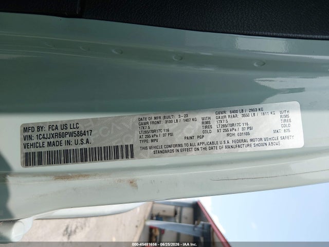 Aukcja sprzedaży 2023 Jeep Wrangler 4xe Rubicon 4x4, vin: 1C4JJXR60PW586417, numer aukcji: 45481656