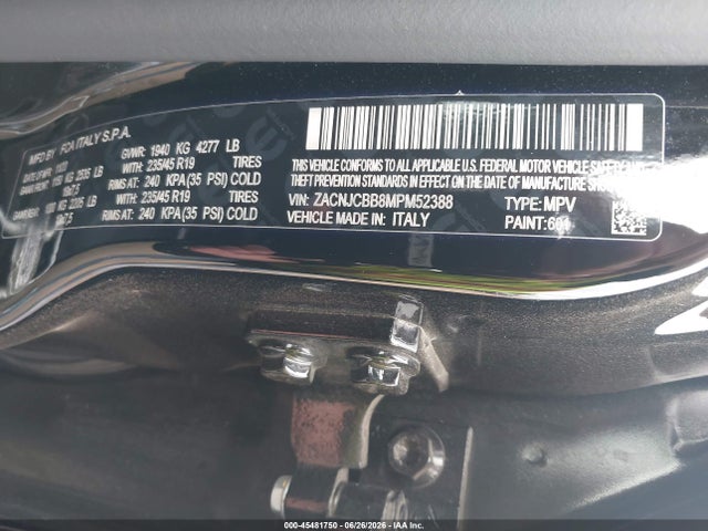 ZACNJCBB8MPM52388 Jeep Renegade Latitude Fwd