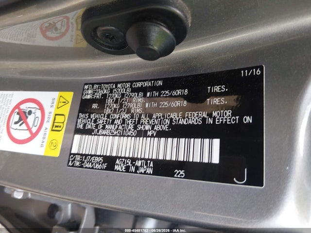 Aukcja sprzedaży 2017 Lexus Nx 200t F Sport, vin: JTJBARBZ5H2110450, numer aukcji: 45481762