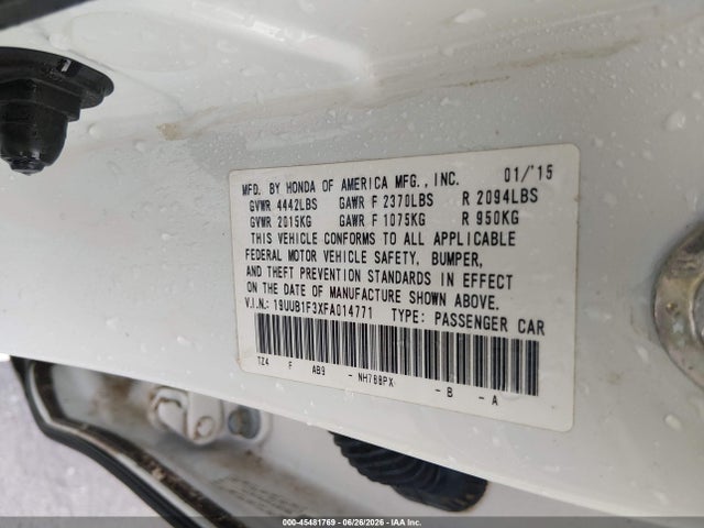 Aukcja sprzedaży 2015 Acura Tlx, vin: 19UUB1F3XFA014771, numer aukcji: 45481769