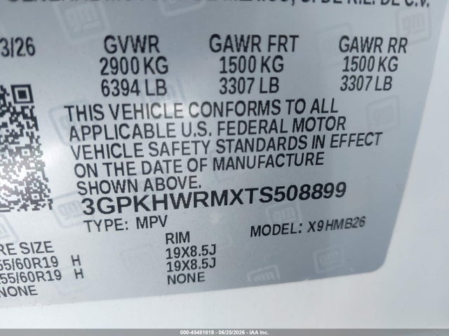 2026 Honda Prologue Touring მანქანა იყიდება აუქციონზე, vin: 3GPKHWRMXTS508899, აუქციონის ნომერი: 45481819