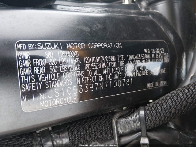 Suzuki Gsx-s750 M/z 2022 JS1C533B7N7100781 Image 10