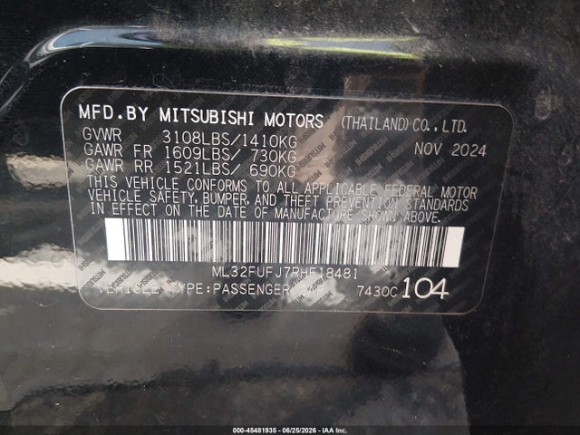 ML32FUFJ7RHF18481 Mitsubishi Mirage G4 Black Edition/es/le