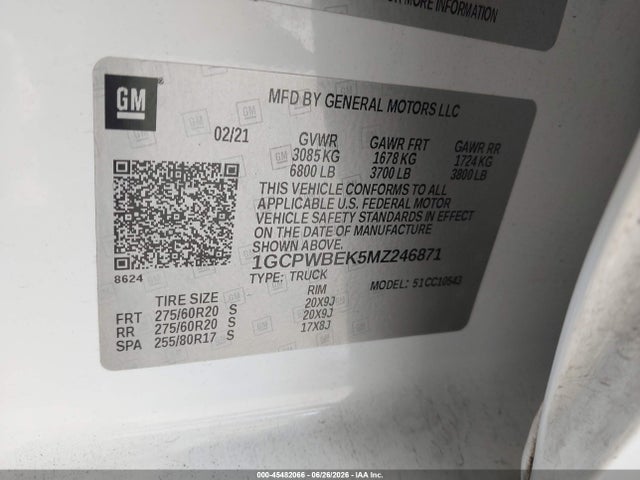 1GCPWBEK5MZ246871 Chevrolet Silverado 1500 2wd Short Bed Custom