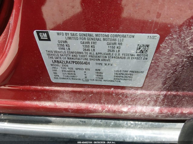Продаж на аукціоні авто 2023 Buick Envision Preferred Fwd, vin: LRBAZLR47PD066404, номер лоту: 45482104