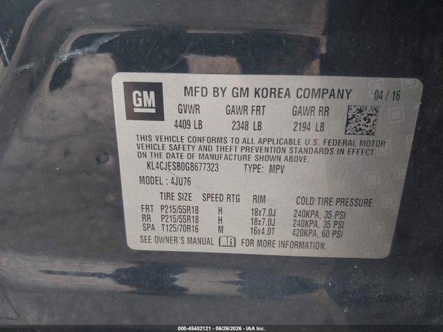 KL4CJESB0GB677323 Buick Encore