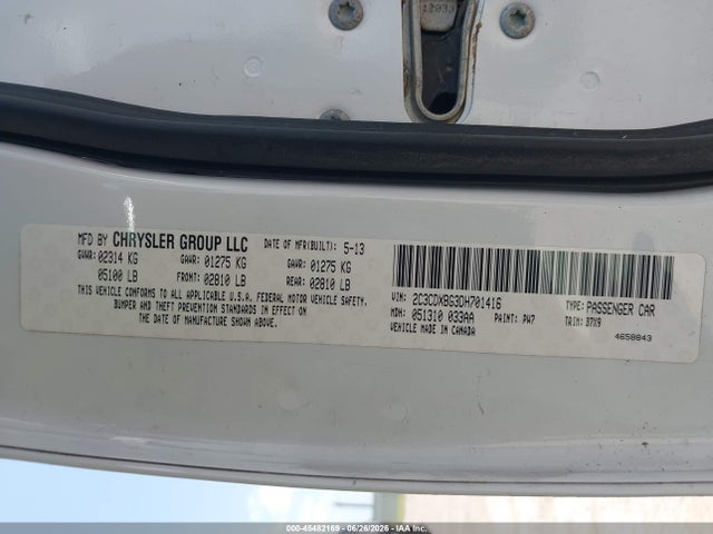 Продаж на аукціоні авто 2013 Dodge Charger Se, vin: 2C3CDXBG3DH701416, номер лоту: 45482169