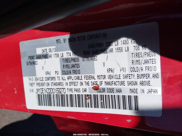 Aukcja sprzedaży 2013 Mazda Mazda2 Sport, vin: JM1DE1KZ2D0169270, numer aukcji: 45482192
