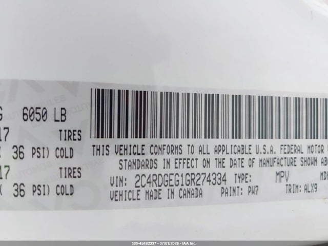 Dodge Grand Caravan R/t 2016 2C4RDGEG1GR274334 Image 9