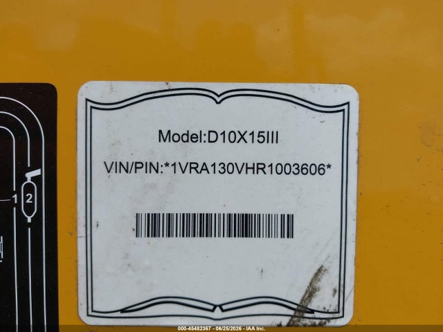 Aukcja sprzedaży 2024 Vermeer D10x15 Iii, vin: 1VRA130VHR1003606, numer aukcji: 45482367