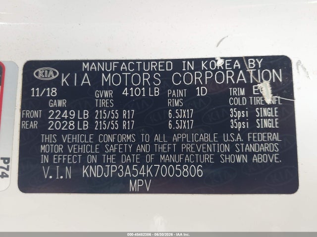 Продаж на аукціоні авто 2019 Kia Soul +, vin: KNDJP3A54K7005806, номер лоту: 45482386
