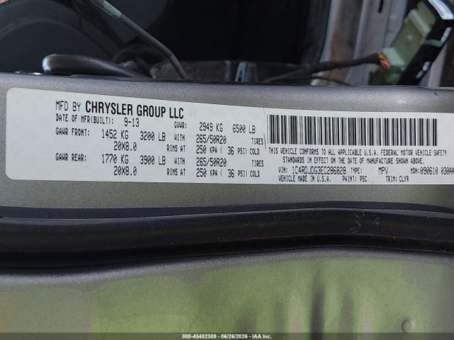 Продаж на аукціоні авто 2014 Dodge Durango Limited, vin: 1C4RDJDG3EC286828, номер лоту: 45482389