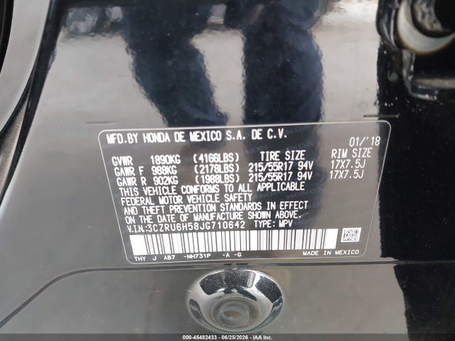 3CZRU6H58JG710642 Honda HR-V EX