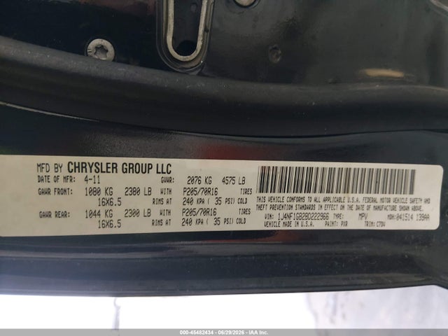 Продажа на аукционе авто 2011 Jeep Patriot Sport, vin: 1J4NF1GB2BD222966, номер лота: 45482434