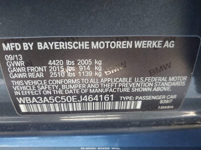 BMW 328I 2014 WBA3A5C50EJ464161 Image 9