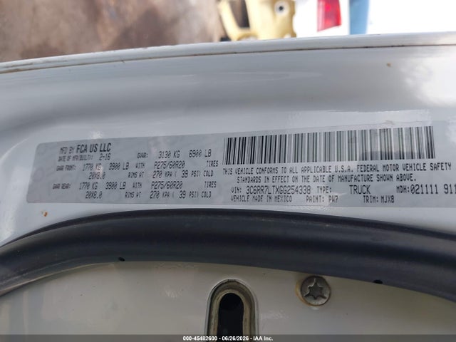 2016 Ram 1500 Big Horn მანქანა იყიდება აუქციონზე, vin: 3C6RR7LTXGG254338, აუქციონის ნომერი: 45482600