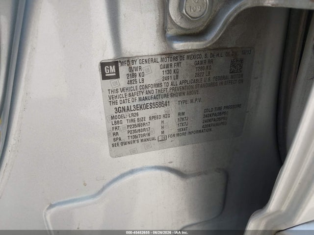 Aukcja sprzedaży 2014 Chevrolet Captiva Sport Fleet Lt, vin: 3GNAL3EK0ES558641, numer aukcji: 45482655