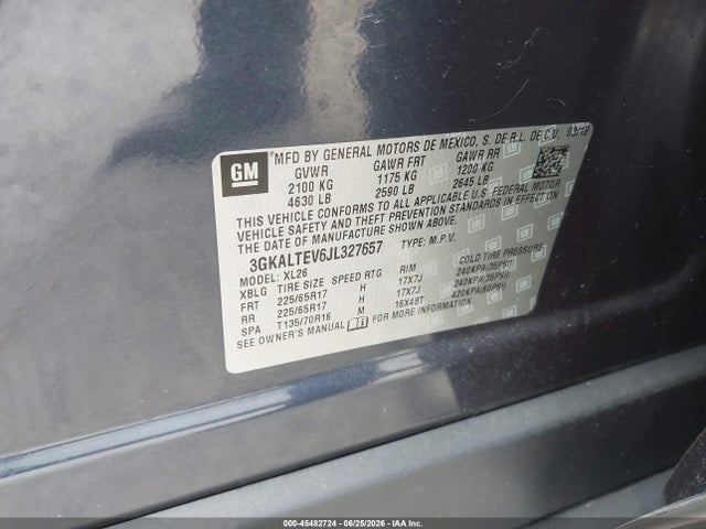 Продаж на аукціоні авто 2018 Gmc Terrain Sle, vin: 3GKALTEV6JL327657, номер лоту: 45482724
