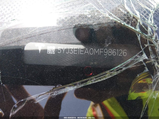 Aukcja sprzedaży 2021 Tesla Model 3 Standard Range Plus Rear-wheel Drive, vin: 5YJ3E1EA0MF986126, numer aukcji: 45482816