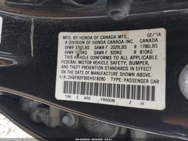 Honda Civic Ex-l 2014 2HGFB2F99EH518280 Image 9