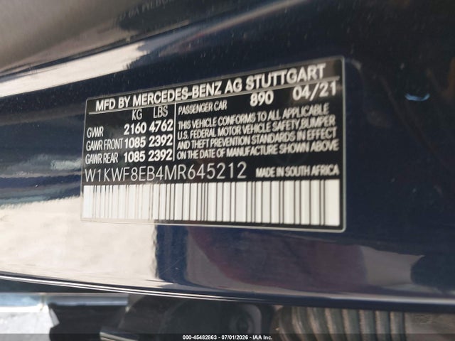 W1KWF8EB4MR645212 Mercedes-Benz C 300 4matic