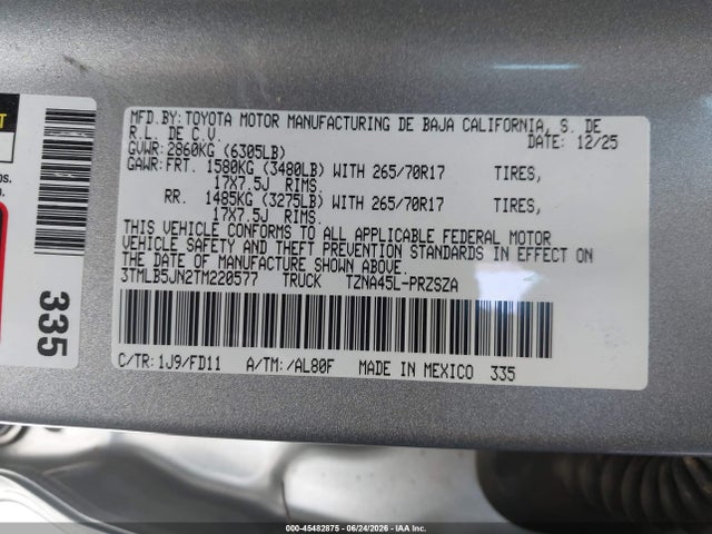 Toyota Tacoma Trd Off Road 2026 3TMLB5JN2TM220577 Image 9