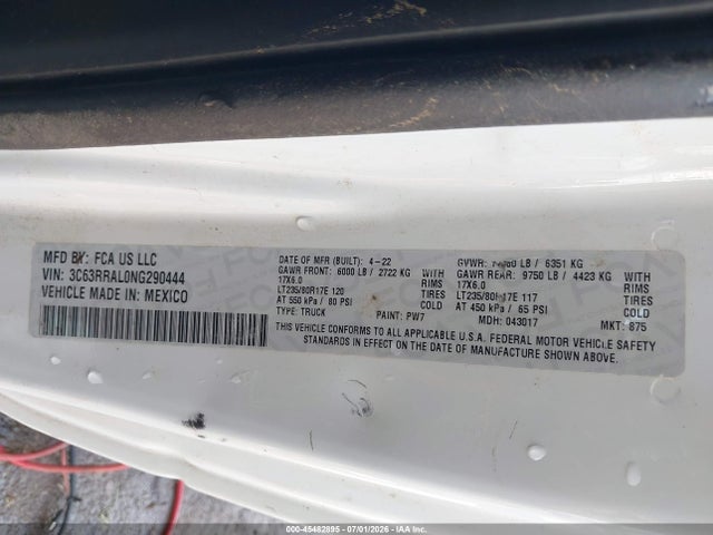 Продаж на аукціоні авто 2022 Ram 3500 Tradesman  4x4 8' Box, vin: 3C63RRAL0NG290444, номер лоту: 45482895