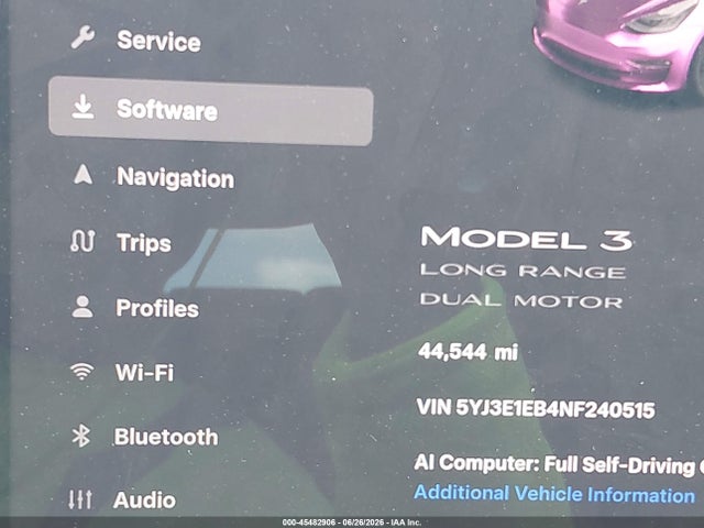 Продажа на аукционе авто 2022 Tesla Model 3 Long Range Dual Motor All-wheel Drive, vin: 5YJ3E1EB4NF240515, номер лота: 45482906