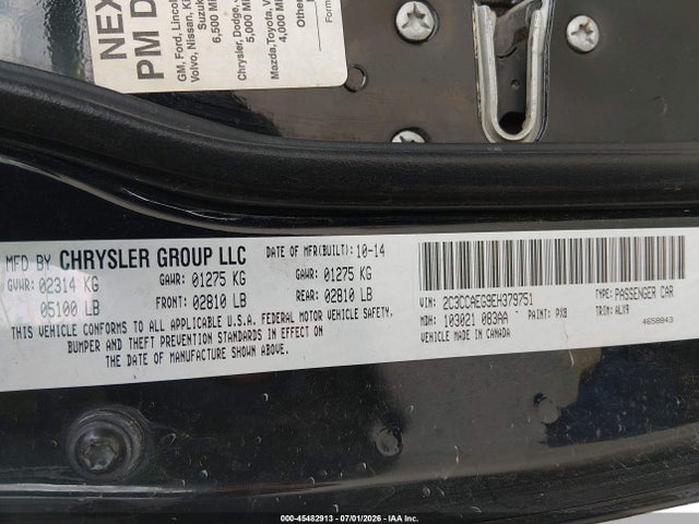 Aukcja sprzedaży 2014 Chrysler 300c, vin: 2C3CCAEG9EH379751, numer aukcji: 45482913
