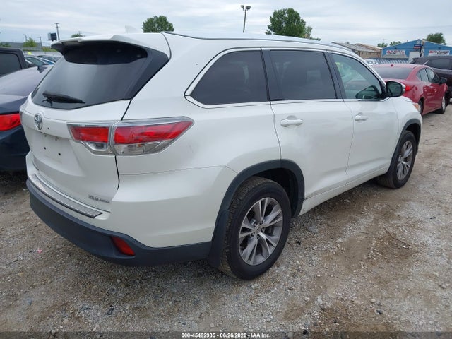 2015 Toyota Highlander Xle V6 მანქანა იყიდება აუქციონზე, vin: 5TDJKRFH5FS129647, აუქციონის ნომერი: 45482935