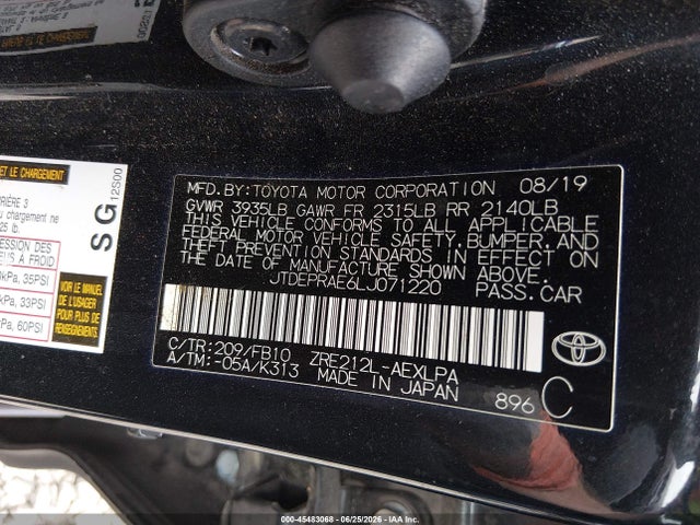Toyota COROLLA LE 2020 JTDEPRAE6LJ071220 Image 9