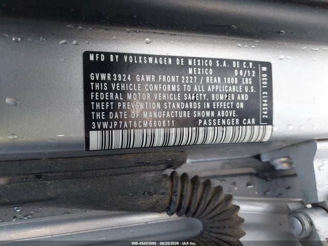 45483095 :رقم المزاد ، 3VWJP7AT6CM660611 vin ، 2012 Volkswagen Beetle 2.5l مزاد بيع