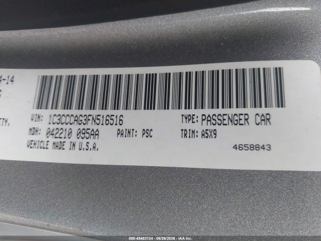 Продаж на аукціоні авто 2015 Chrysler 200 Limited, vin: 1C3CCCAG3FN516516, номер лоту: 45483124
