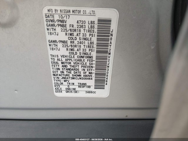 Nissan Rogue Sl 2018 JN8AT2MV2JW308464 Image 9