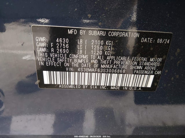 Subaru Legacy Premium 2025 4S3BWAF63S3006868 Image 9