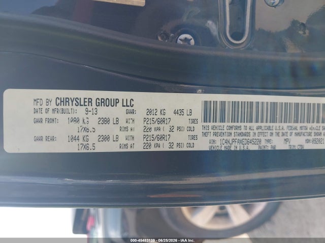 2014 Jeep Patriot Latitude მანქანა იყიდება აუქციონზე, vin: 1C4NJPFAXED645220, აუქციონის ნომერი: 45483139