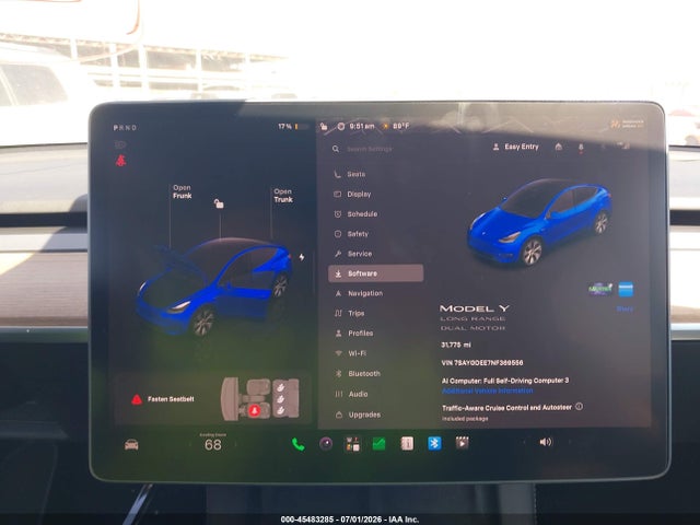 2022 Tesla Model Y Long Range Dual Motor All-wheel Drive მანქანა იყიდება აუქციონზე, vin: 7SAYGDEE7NF369556, აუქციონის ნომერი: 45483285