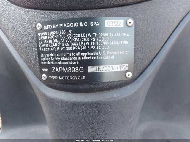 ZAPM898G1N7003471 Piaggio Liberty 150/150 S/150 Baci Perugina