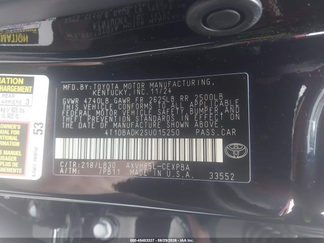 Toyota CAMRY XSE 2025 4T1DBADK2SU015250 Image 9