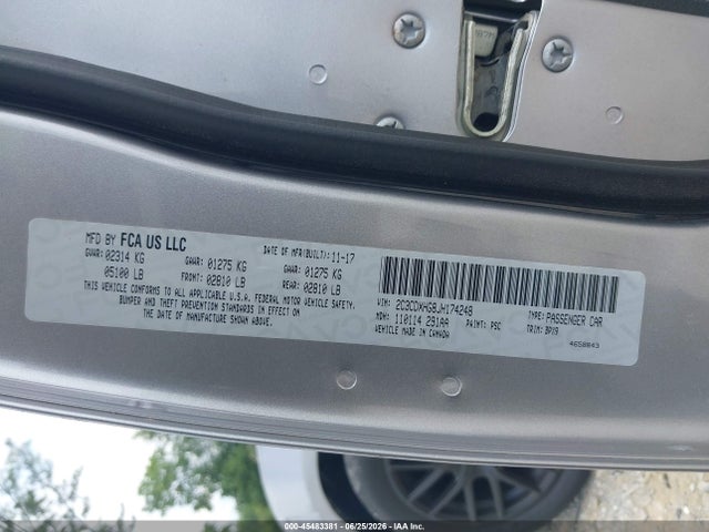 2018 Dodge Charger Sxt Plus Rwd მანქანა იყიდება აუქციონზე, vin: 2C3CDXHG8JH174248, აუქციონის ნომერი: 45483381