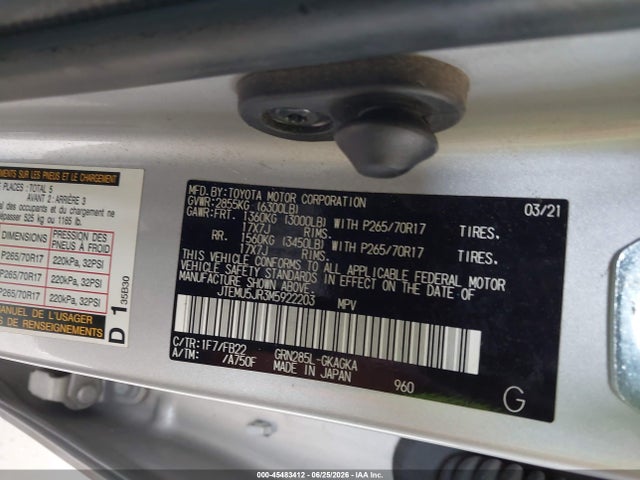 Toyota 4RUNNER SR5 2021 JTEMU5JR3M5922203 Image 9