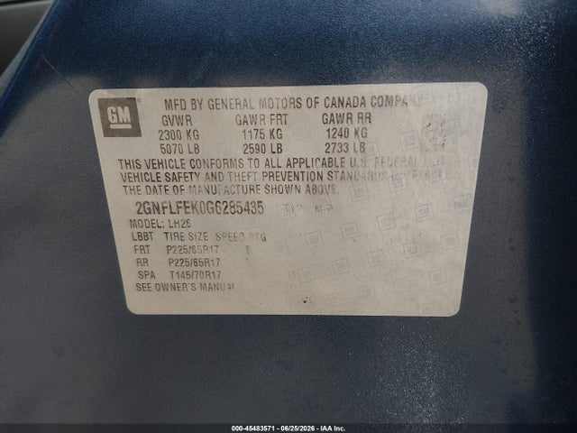 Chevrolet EQUINOX LT 2016 2GNFLFEK0G6285435 Image 9