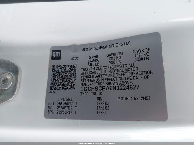 1GCHSCEA6N1224827 Chevrolet Colorado 2wd Long Box Lt