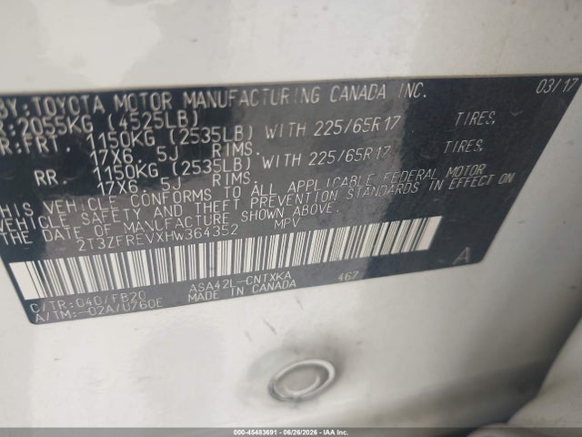 Toyota RAV4 LE 2017 2T3ZFREVXHW364352 Image 9